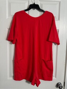Red/pink Short Sleeve Romper by FASHION